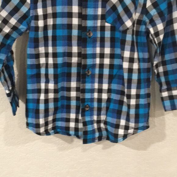 Garanimals Boys Sz 2T Checkered Long Sleeve Button Shirt 100% Cotton - Picture 3 of 7